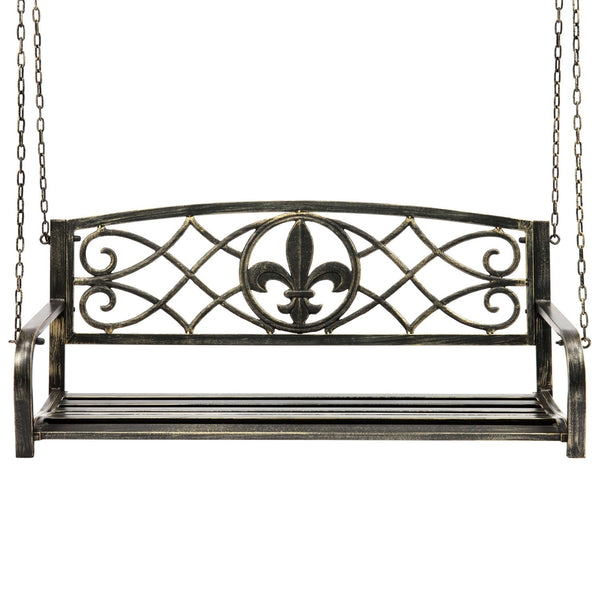 Farm Home Bronze Sturdy 2 Seat Porch Swing Bench Scroll Accents - Deals Kiosk