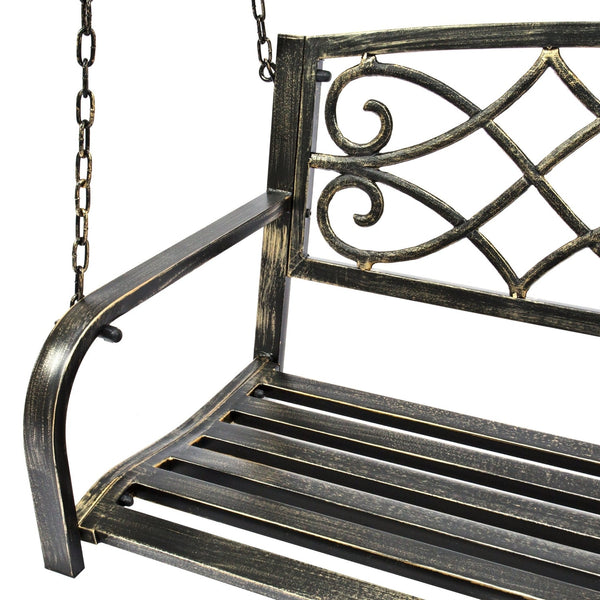 Farm Home Bronze Sturdy 2 Seat Porch Swing Bench Scroll Accents - Deals Kiosk