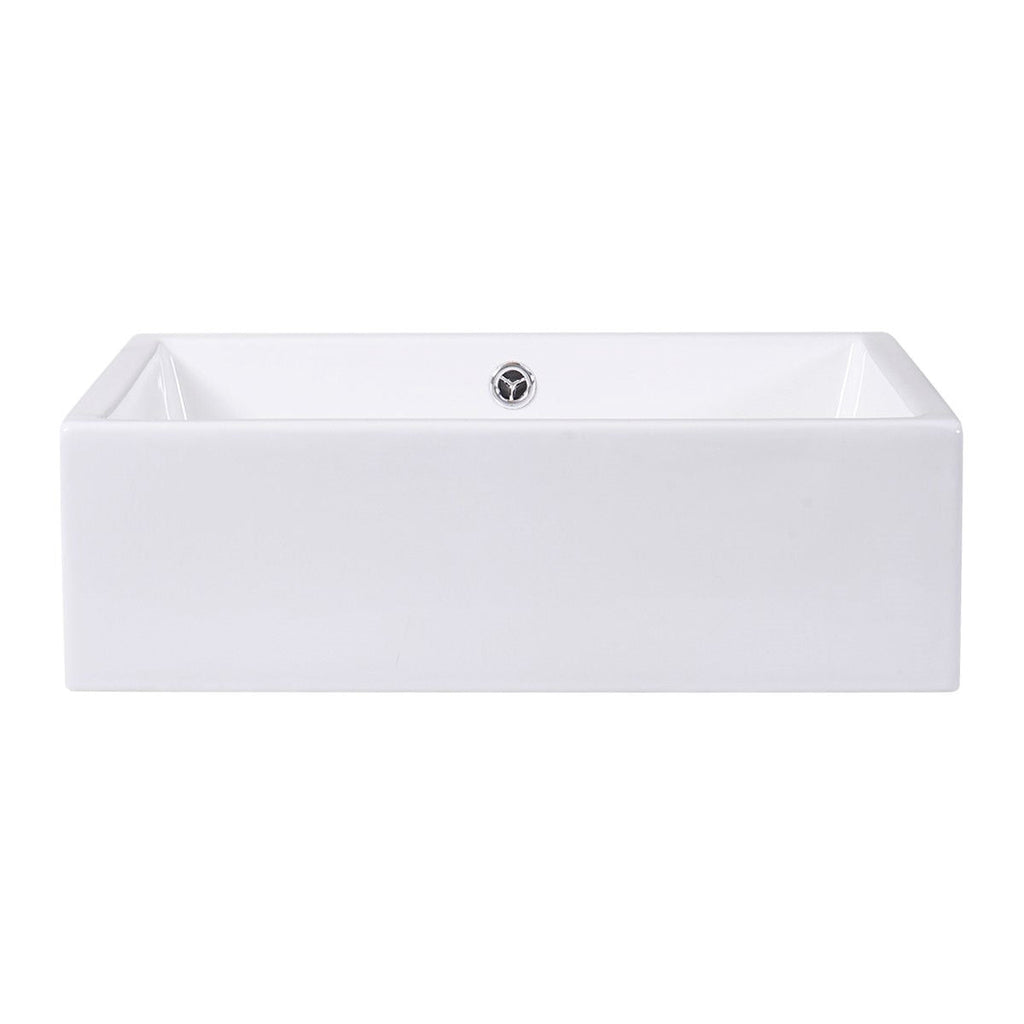 Contemporary 20-inch Bathroom Ceramic Vessel Sink in White - Deals Kiosk