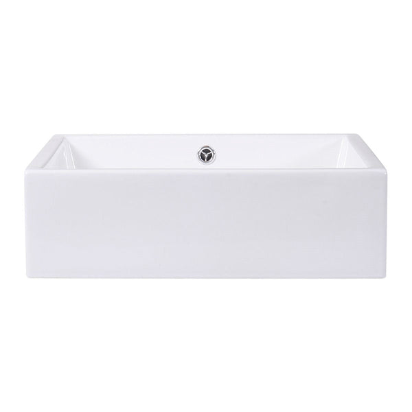Contemporary 20-inch Bathroom Ceramic Vessel Sink in White - Deals Kiosk