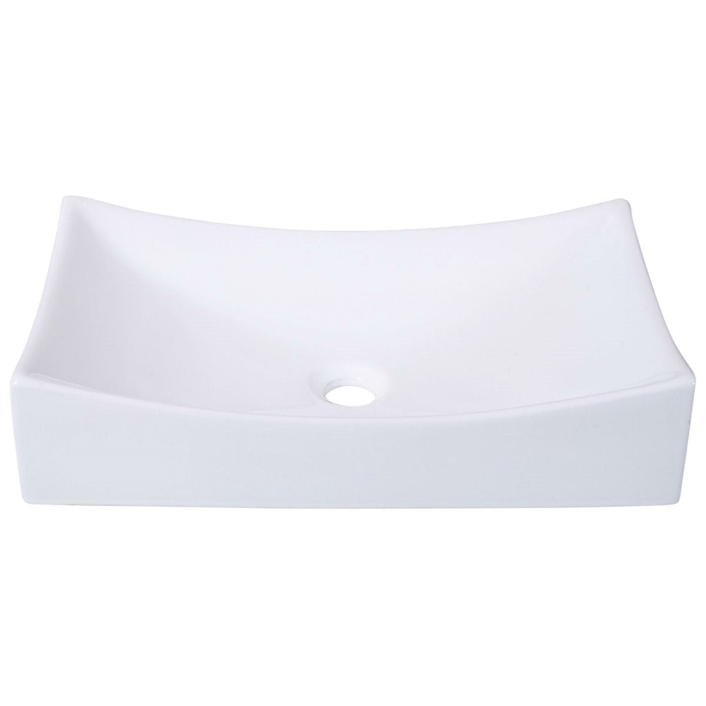 Contemporary 21-inch Bathroom Ceramic Vessel Sink Rectangular White - Deals Kiosk