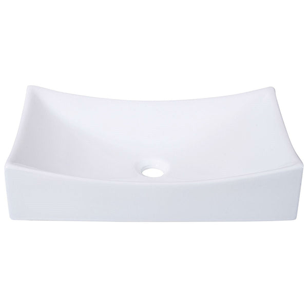 Contemporary 21-inch Bathroom Ceramic Vessel Sink Rectangular White - Deals Kiosk