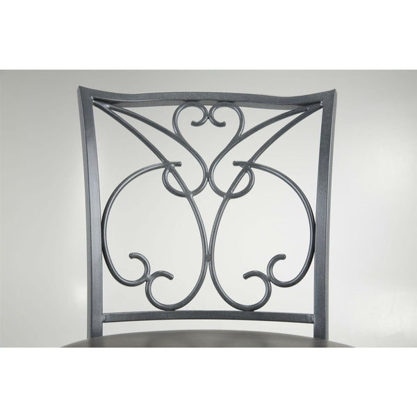 Grey Metal 30-inch Barstool with Brown Faux Leather Swivel Seat - Deals Kiosk