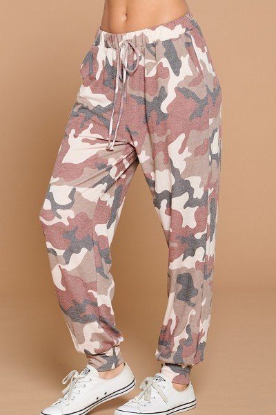 Camo Army Printed French Terry Casual Loungewear Joggers - Deals Kiosk