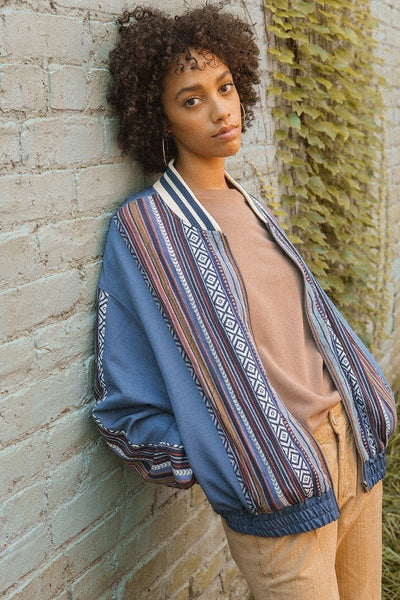 A Woven Jacket That Features Tribal Striped Accents - Deals Kiosk