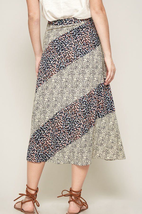 A Floral-print Woven Midi Skirt - Deals Kiosk