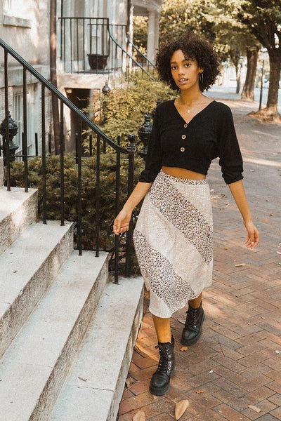 A Floral-print Woven Midi Skirt - Deals Kiosk