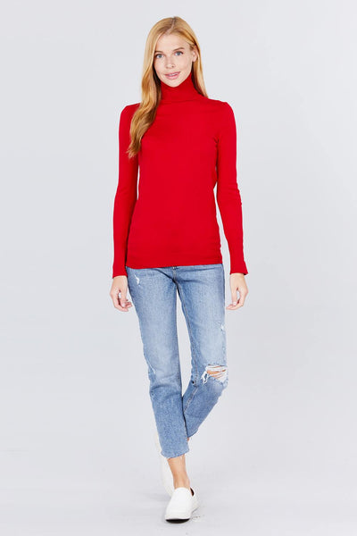 Long Sleeve With Metal Button Detail Turtle Neck Viscose Sweater - Deals Kiosk