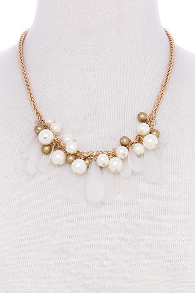 Black And Gold Balls With Tassel Statement Necklace - Deals Kiosk