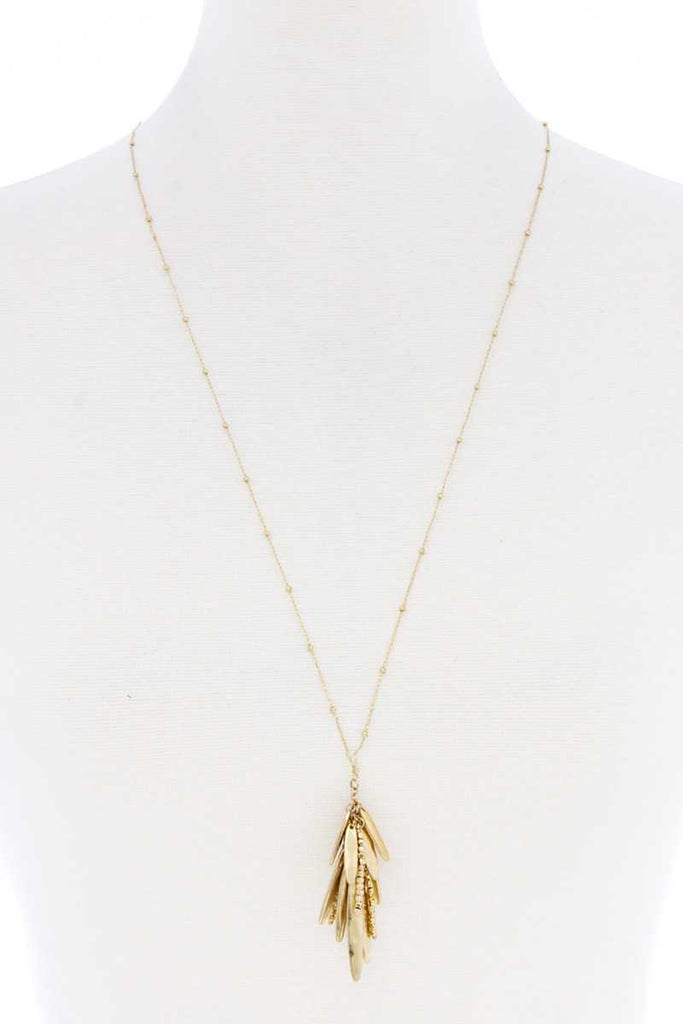 Modern Multi Linked Oval Dangle Mini Bead Style Necklace - Deals Kiosk