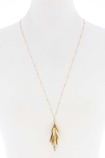 Modern Multi Linked Oval Dangle Mini Bead Style Necklace - Deals Kiosk