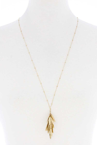 Modern Multi Linked Oval Dangle Mini Bead Style Necklace - Deals Kiosk