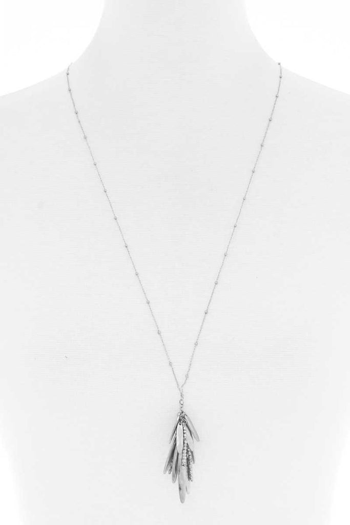 Modern Multi Linked Oval Dangle Mini Bead Style Necklace - Deals Kiosk