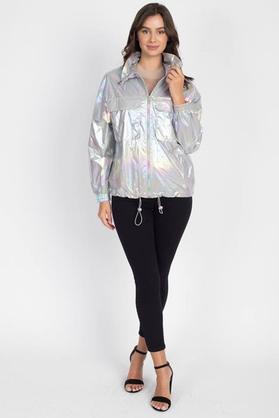 Holographic Windbreaker Jacket - Deals Kiosk