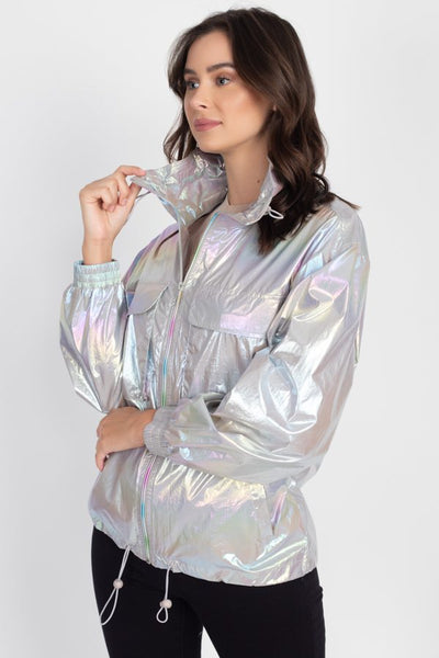 Holographic Windbreaker Jacket - Deals Kiosk