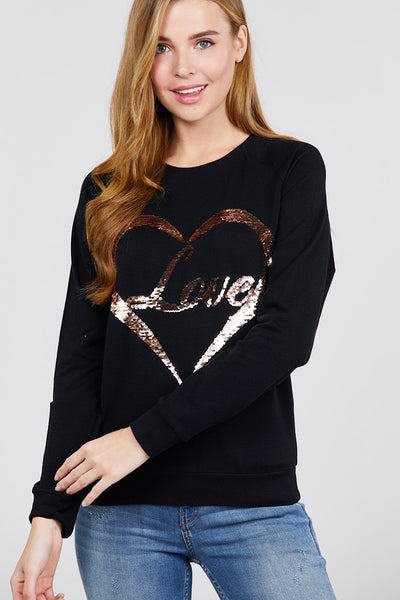 Love Sequins Pullover - Deals Kiosk