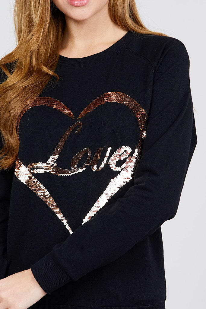 Love Sequins Pullover - Deals Kiosk