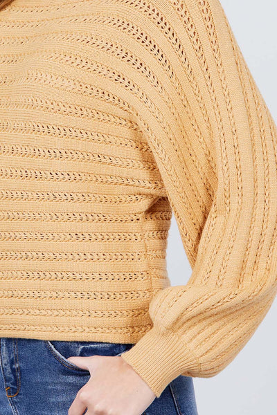 Dolman Sleeve Boat Neck Sweater - Deals Kiosk
