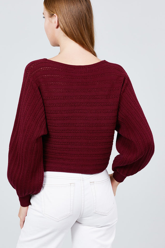 Dolman Sleeve Boat Neck Sweater - Deals Kiosk