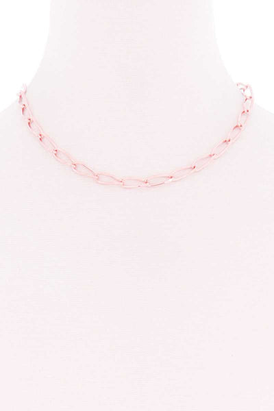 Oval Chain Single Metal Necklace - Deals Kiosk