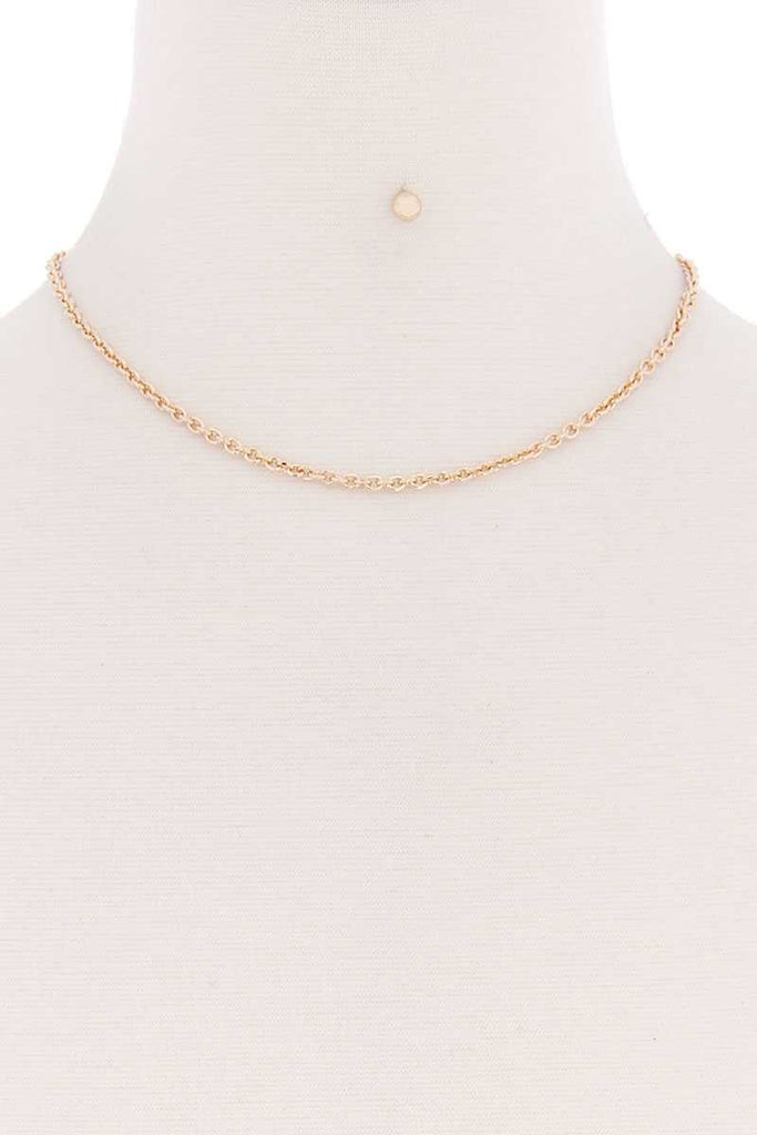 Basic Simple Metal Chain Single Necklace - Deals Kiosk