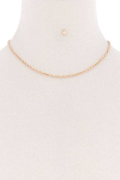 Basic Simple Metal Chain Single Necklace - Deals Kiosk