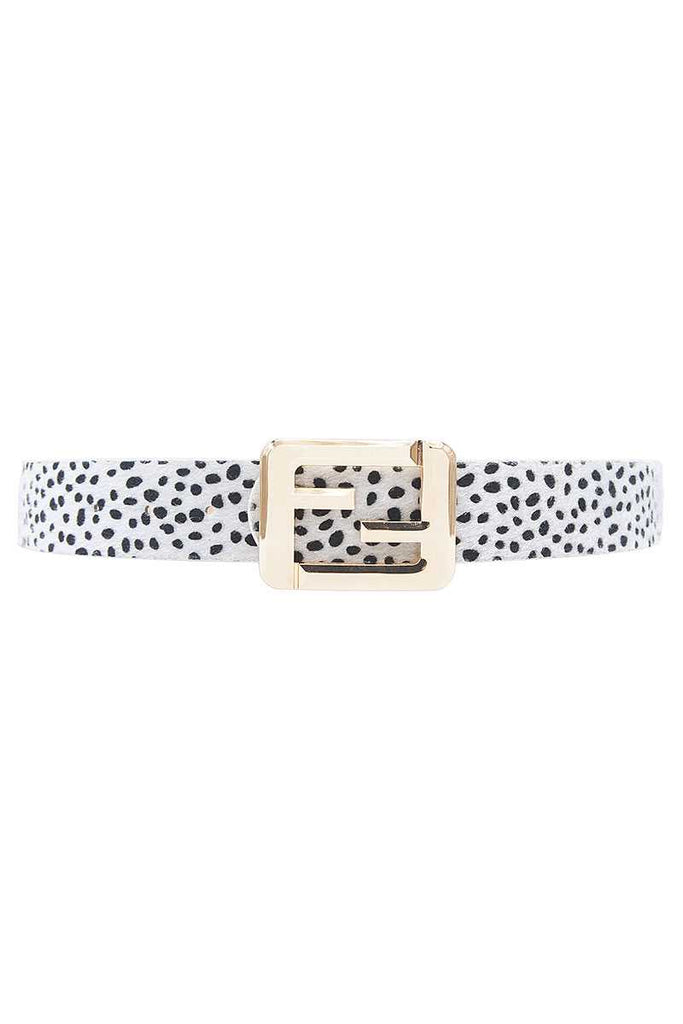 Leopard Fashion Square Letter Buckle Belt - Deals Kiosk