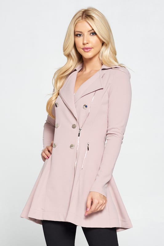 Double Breasted Flare Blazer Dress - Deals Kiosk