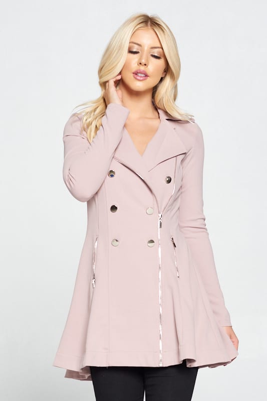 Double Breasted Flare Blazer Dress - Deals Kiosk