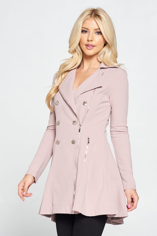 Double Breasted Flare Blazer Dress - Deals Kiosk