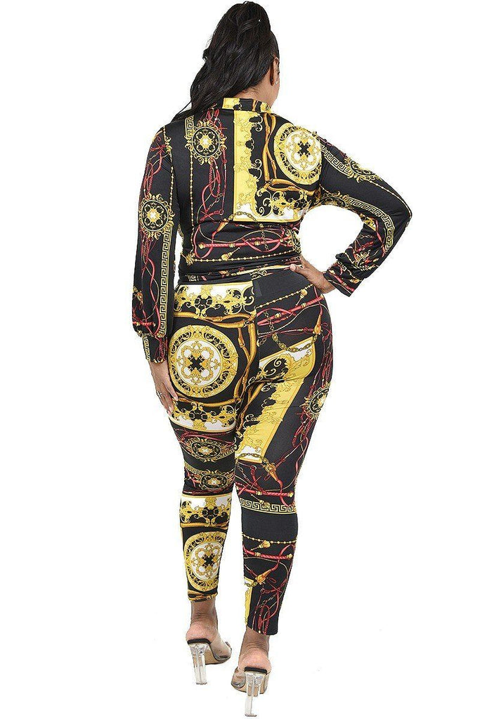 Plus Pattern Printed 2 Piece Legging Set - Deals Kiosk