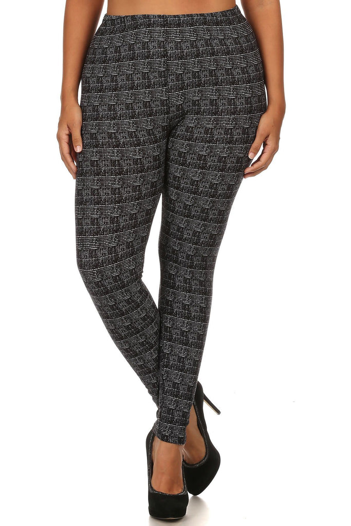 Knit, Pattern Print, Full Length Leggings With Elastic Waist - Deals Kiosk