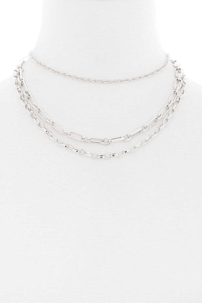 3 Layered Metal Chain Necklace - Deals Kiosk