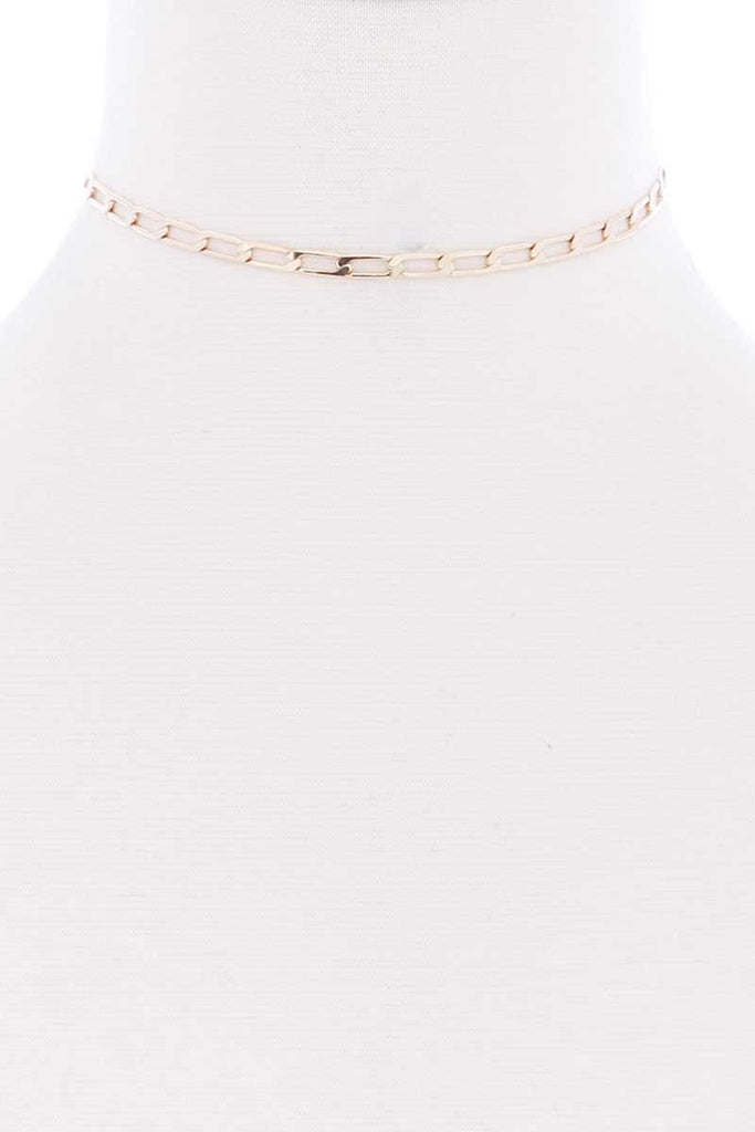 Metal Chain Link Choker Necklace - Deals Kiosk