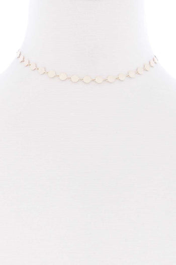 Metal Round Chain Short Necklace - Deals Kiosk