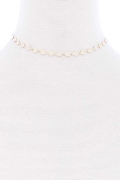 Metal Round Chain Short Necklace - Deals Kiosk