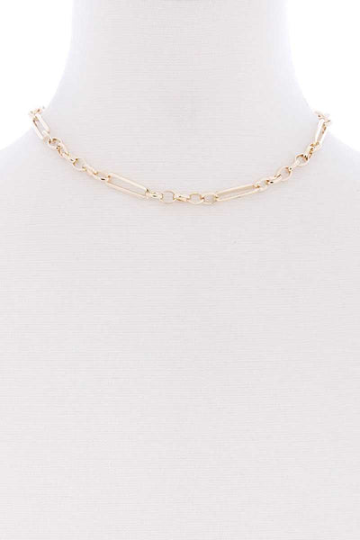 Metal Single Chain Short Necklace - Deals Kiosk