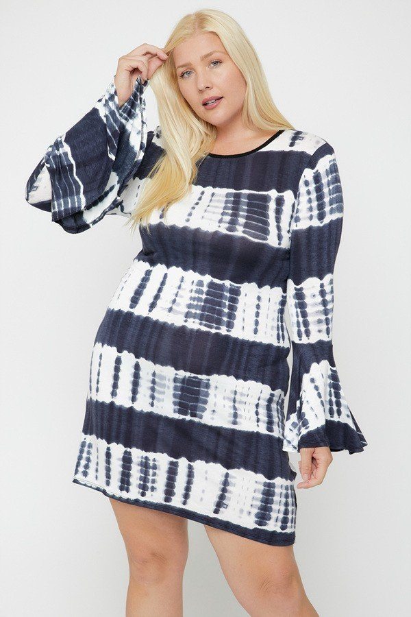 Bell Sleeves Print Dress - Deals Kiosk