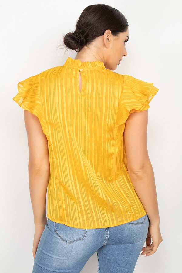 Short Sleeve Ruffle Shadow Top - Deals Kiosk