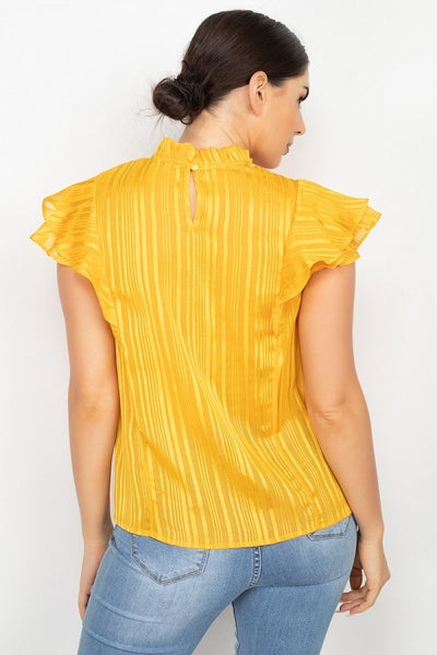 Short Sleeve Ruffle Shadow Top - Deals Kiosk