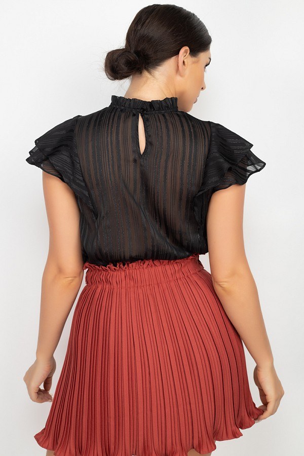 Short Sleeve Ruffle Shadow Top - Deals Kiosk