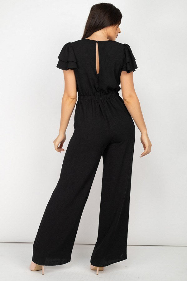 V-neck Lace Jumpsuit - Deals Kiosk