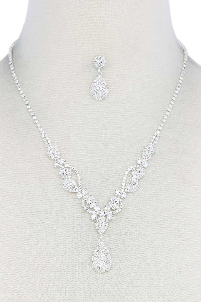 Rhinestone Teardrop Shape Necklace - Deals Kiosk