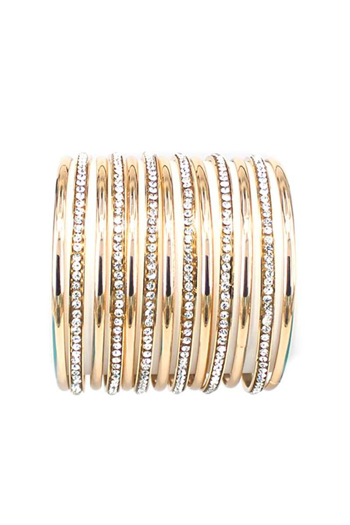 Multi Metal Bangle Rhinestone Mix Bracelet - Deals Kiosk