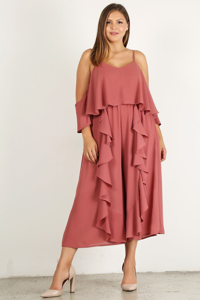 Plus Size Solid Wide Leg Jumpsuit - Deals Kiosk