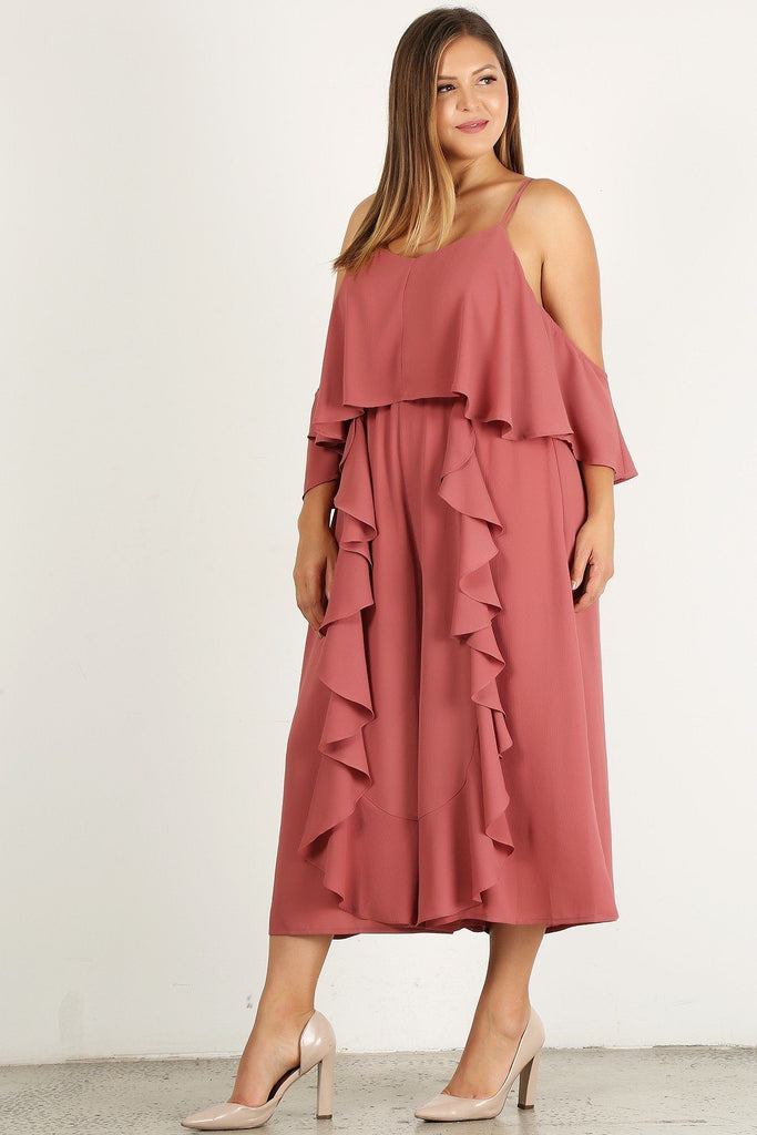 Plus Size Solid Wide Leg Jumpsuit - Deals Kiosk