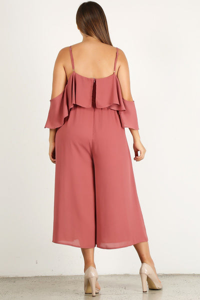 Plus Size Solid Wide Leg Jumpsuit - Deals Kiosk