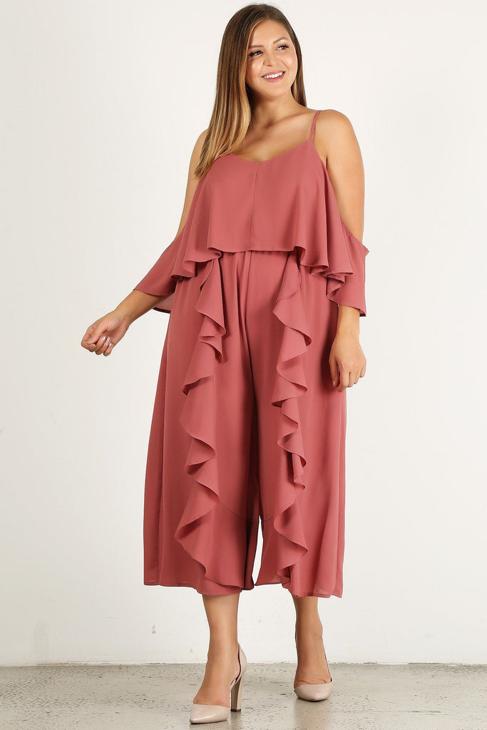 Plus Size Solid Wide Leg Jumpsuit - Deals Kiosk