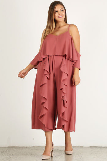Plus Size Solid Wide Leg Jumpsuit - Deals Kiosk