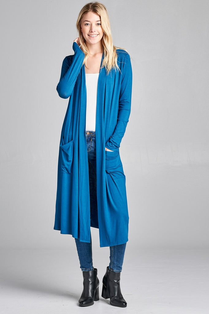 Open Front Long Cardigan - Deals Kiosk
